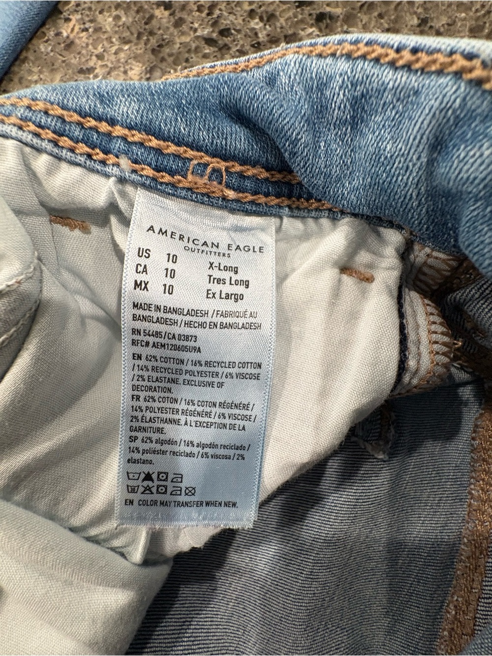 American Eagle Next Level Stretch Bootcut Jeans Size 10 X-Long Tall - Picture 10 of 11